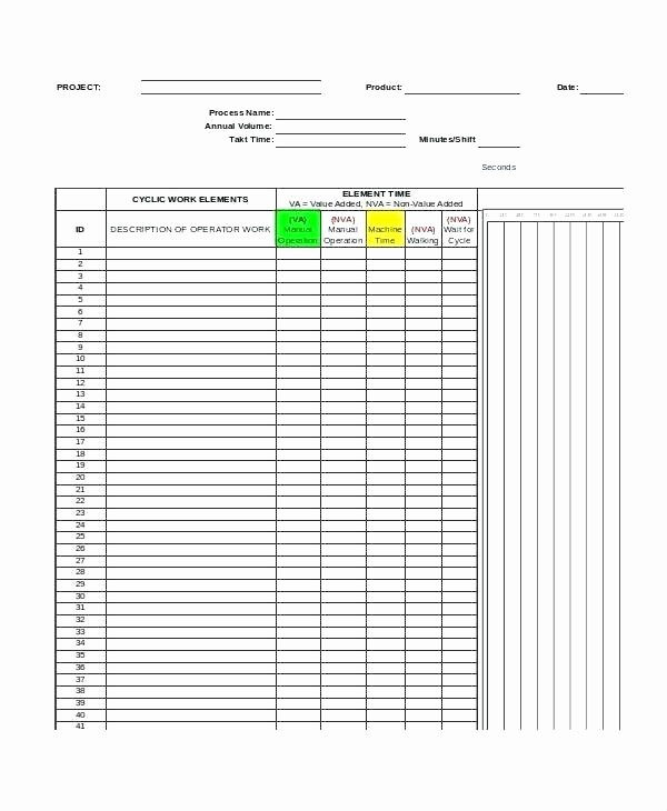 Work Time Study Template Excel Awesome Time and Motion Work Study Template Standard Process Sheet