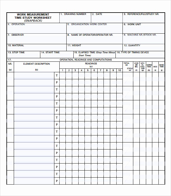 Work Time Study Template Excel Elegant 6 Time Study Templates to Download for Free