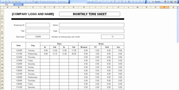 Work Time Study Template Excel Unique Time Spreadsheet Template Spreadsheet Templates for
