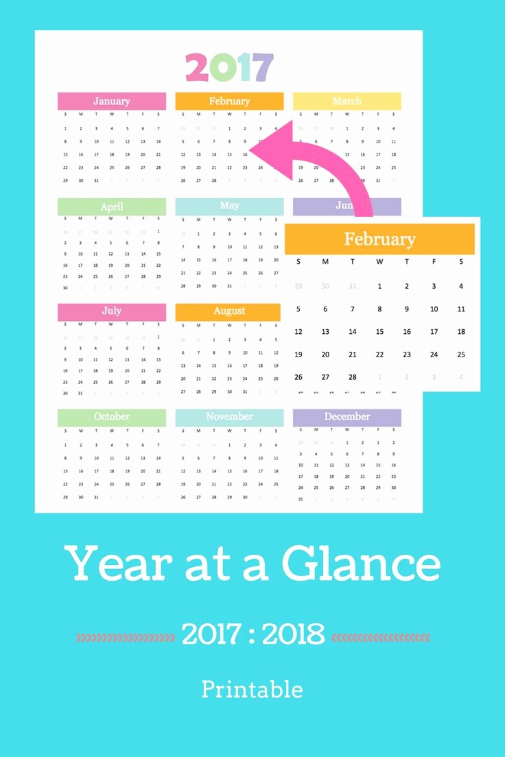 Year at A Glance Printable Unique 1000 Ideas About Printable Yearly Calendar On Pinterest