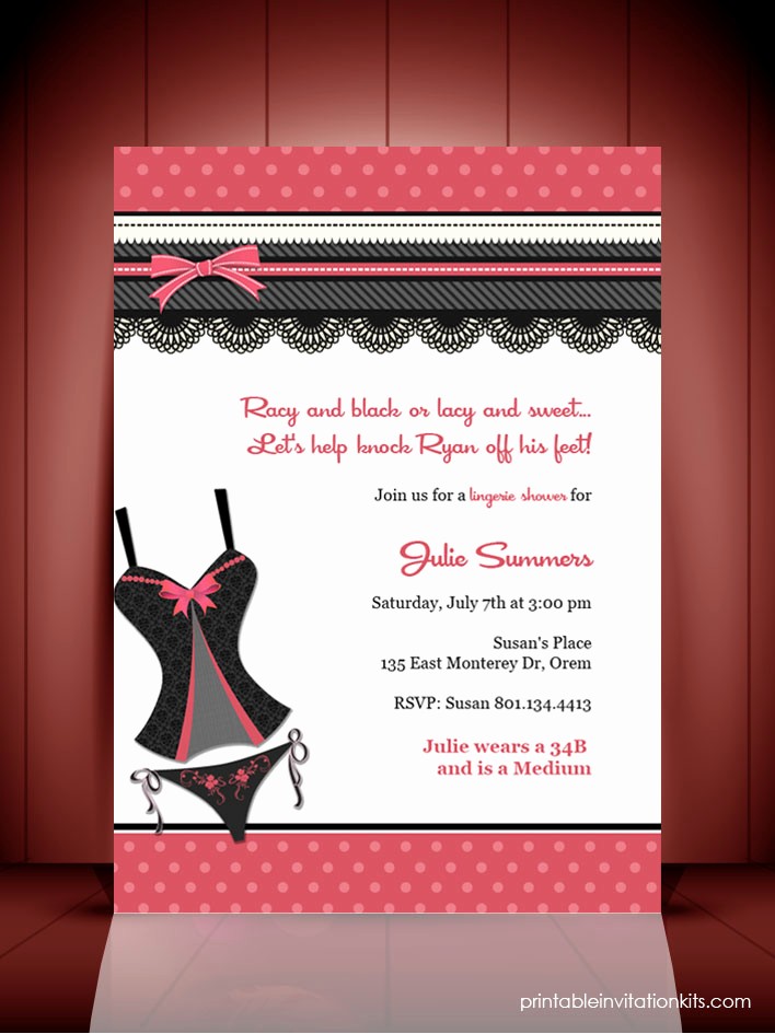 You Re Invited Template Word Lovely Lingerie Bridal Shower Invitation Template ← Wedding