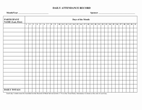 Attendance Sheet Template Excel Beautiful Daily attendance Sheet for Excel