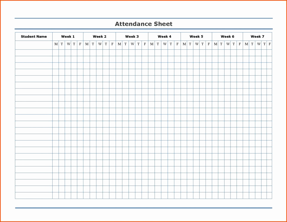 Attendance Sheet Template Excel Beautiful Weekly attendance Sheet Template Excel Class Pdf Microsoft