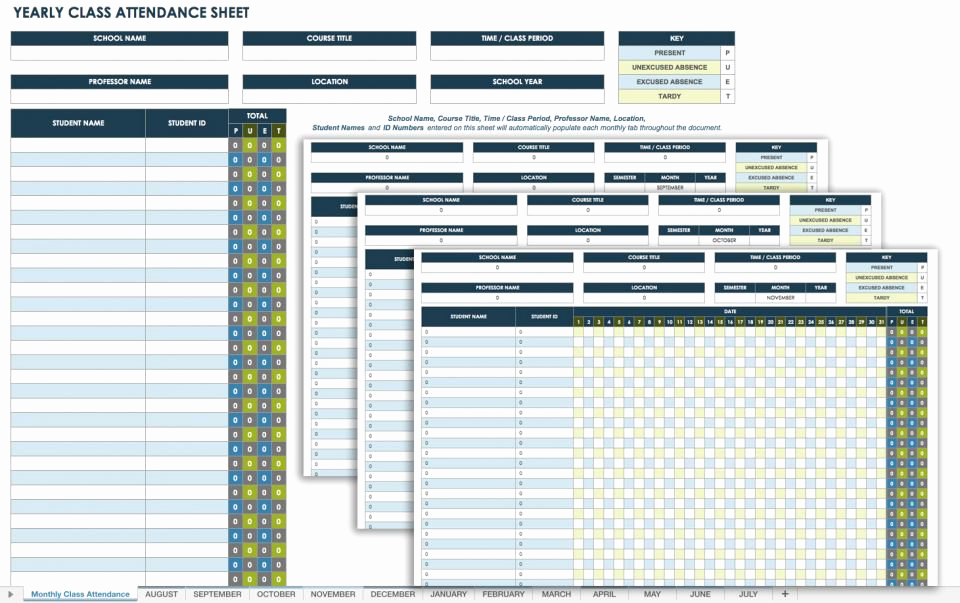 Attendance Sheet Template Excel New Free attendance Spreadsheets and Templates