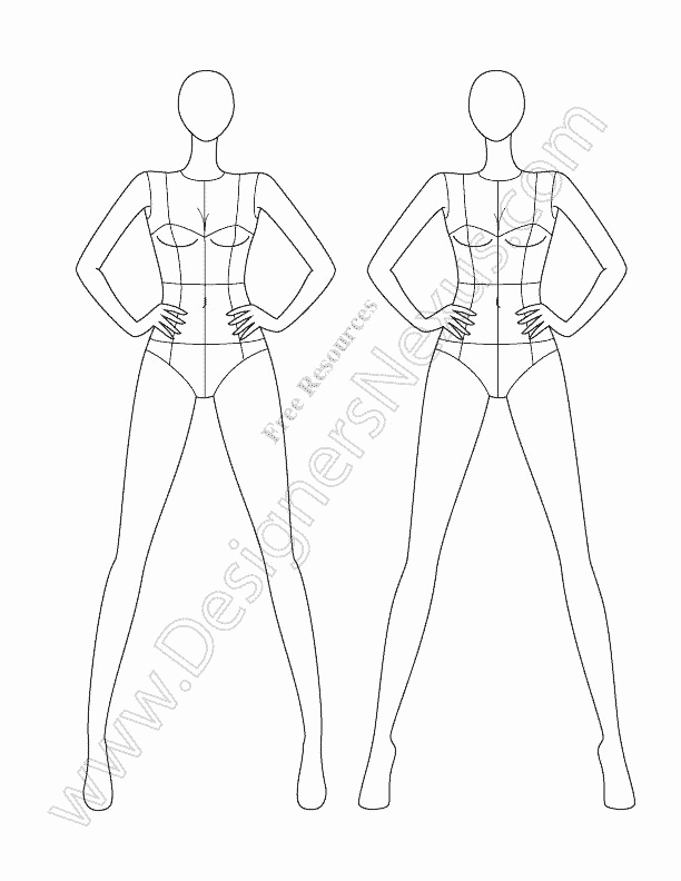 Body Template for Fashion Design Lovely Free Of Vector Fashion Croqui Template Shows