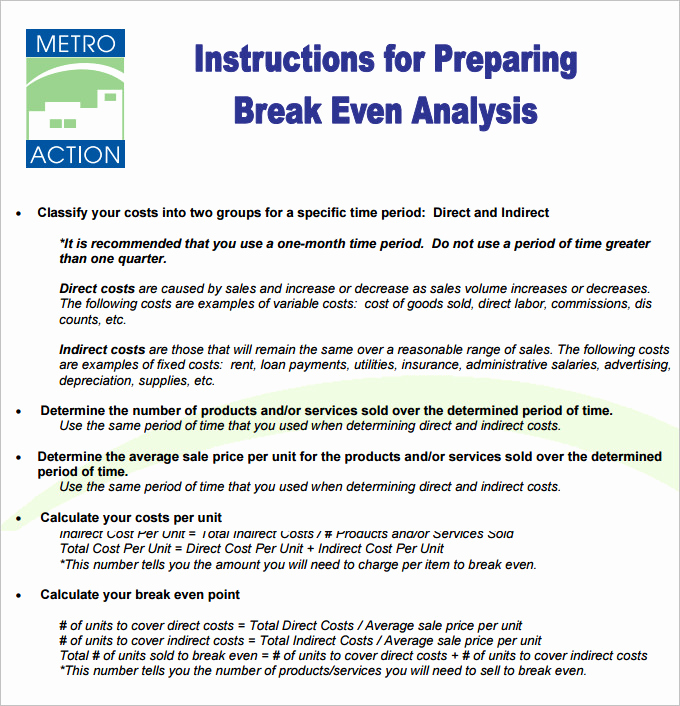 Break even Analysis Graph Template Awesome 3 Break even Analysis Templates Excel