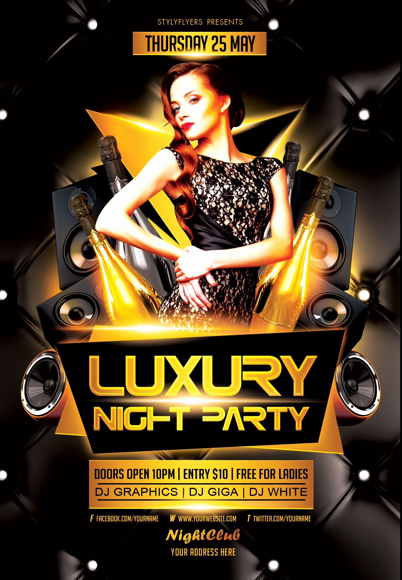 Club Flyer Templates Free Elegant Free Luxury Night Party Flyer Psd Template by Styleflyer