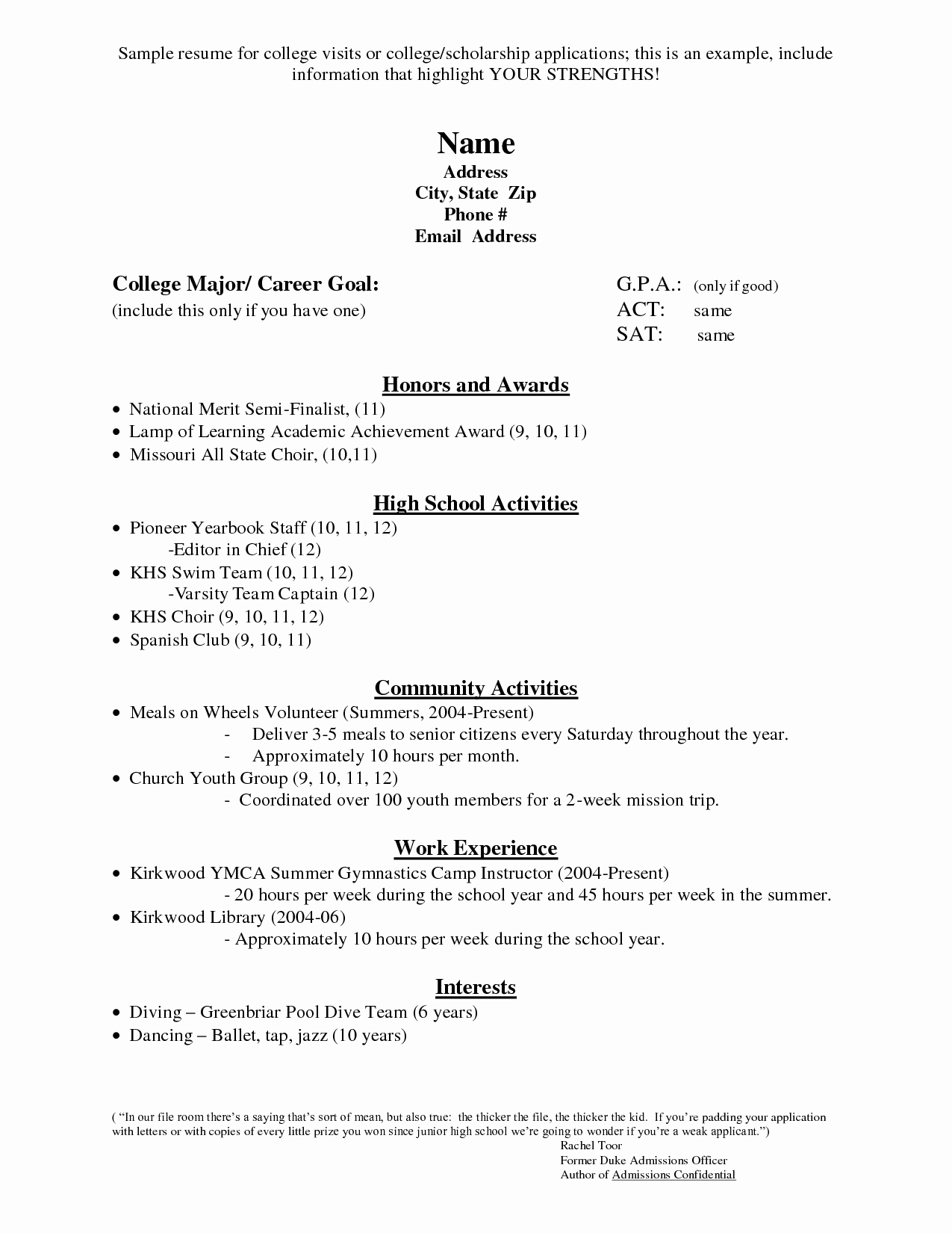 College Admission Resume Template Lovely College Application On Pinterest