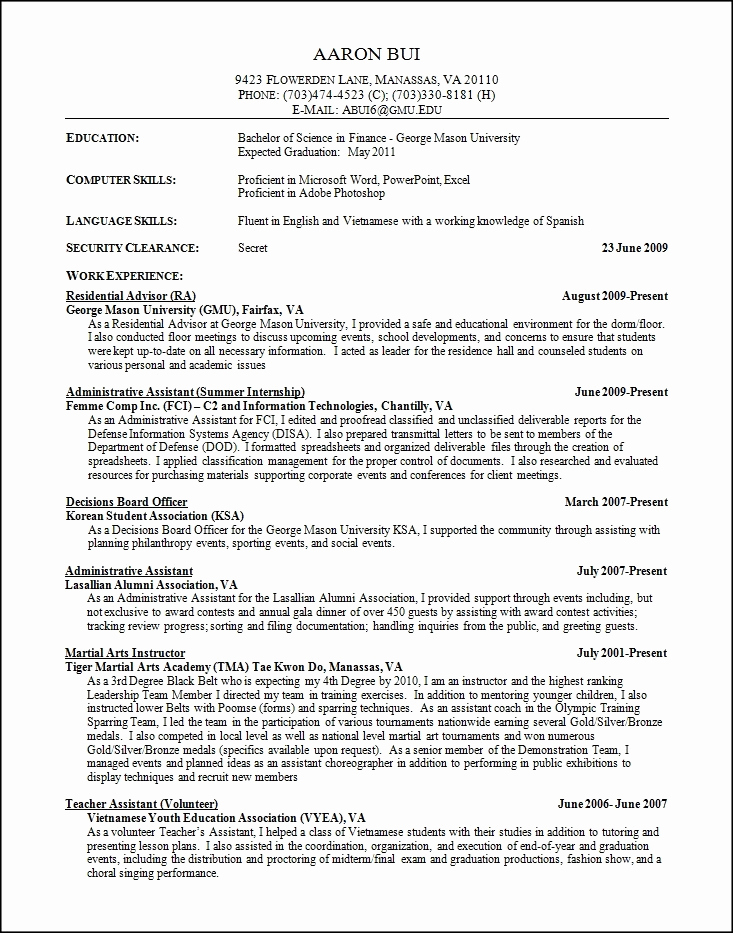 College Admission Resume Template Luxury College Application Resume