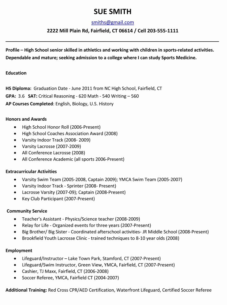 College Admissions Resume Templates Fresh 25 Best Ideas About High School Resume On Pinterest
