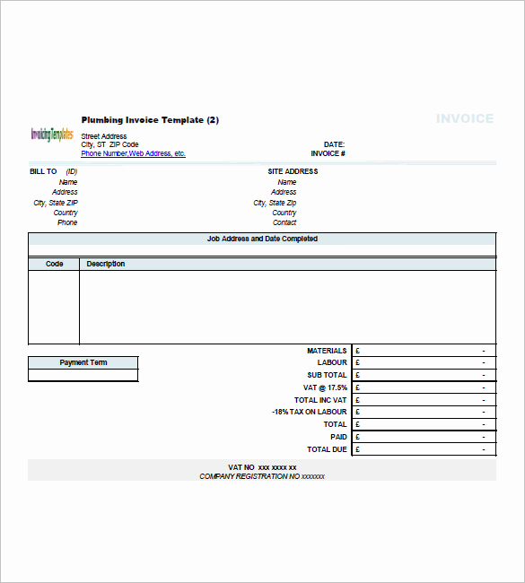 Contractor Invoice Template Word Awesome Contractor Invoice Template 8 Free Word Pdf format