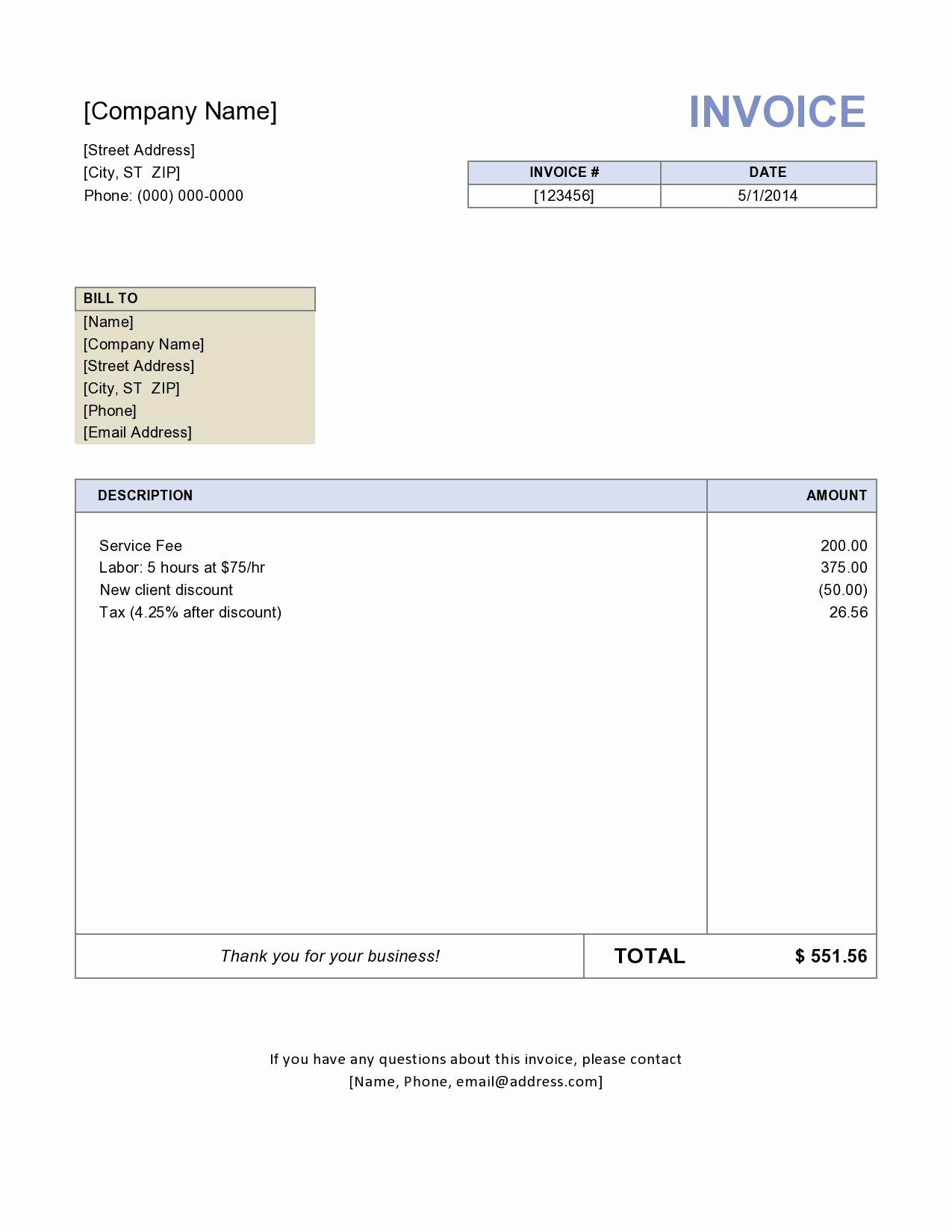 Contractor Invoice Template Word Best Of Contractor Invoice Template Word