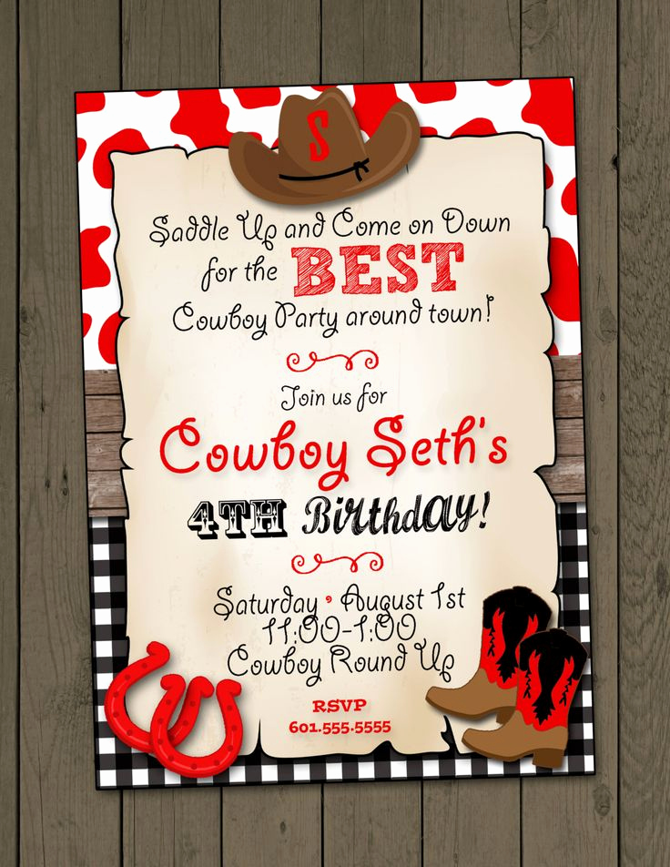 Cowboy Invitations Template Free Beautiful Free Cowboy Birthday Invitations – Free Printable Birthday