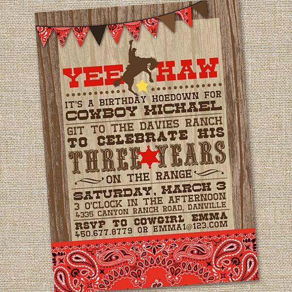 Cowboy Invitations Template Free Best Of Free Printable Cowboy Birthday Invitations