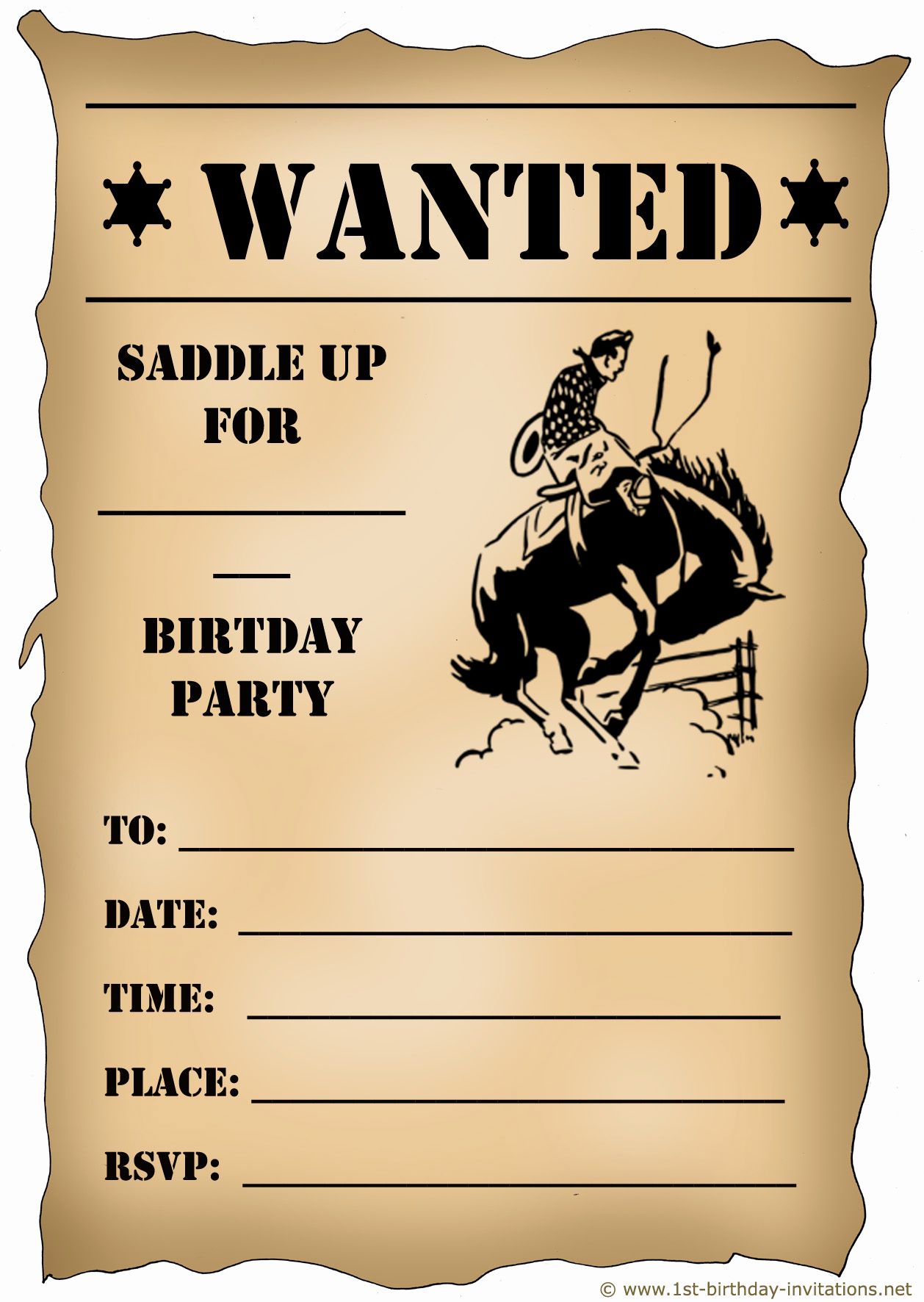 Cowboy Invitations Template Free Elegant Kids Birthday Party Invitations Free &amp; Printable
