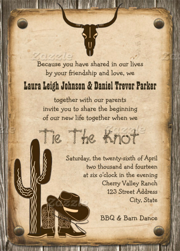 Cowboy Invitations Template Free Lovely 28 Western Wedding Invitation Templates – Free Sample