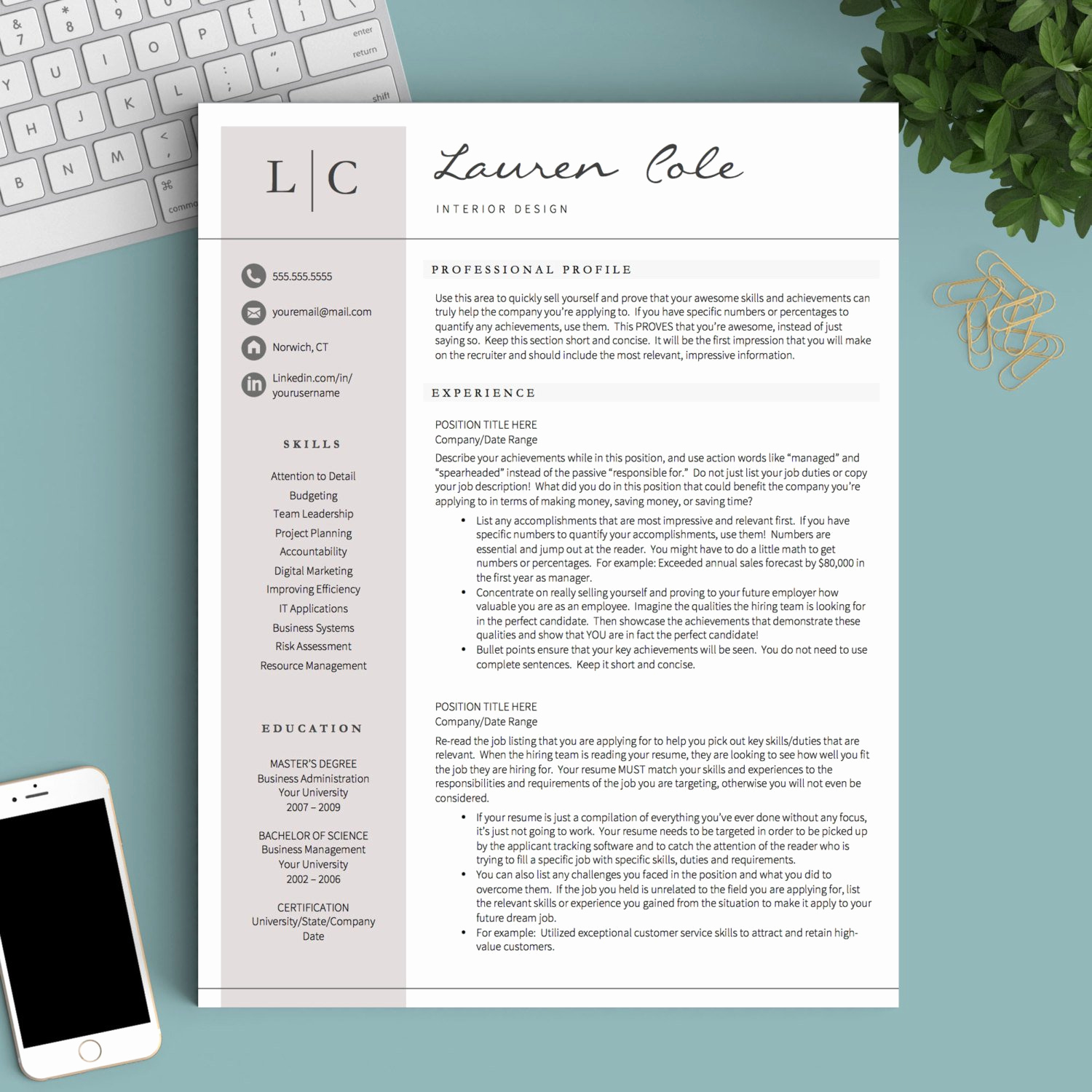 Creative Resume Template Word New Creative Resume Template for Word &amp; Pages 1 2 and 3 Page