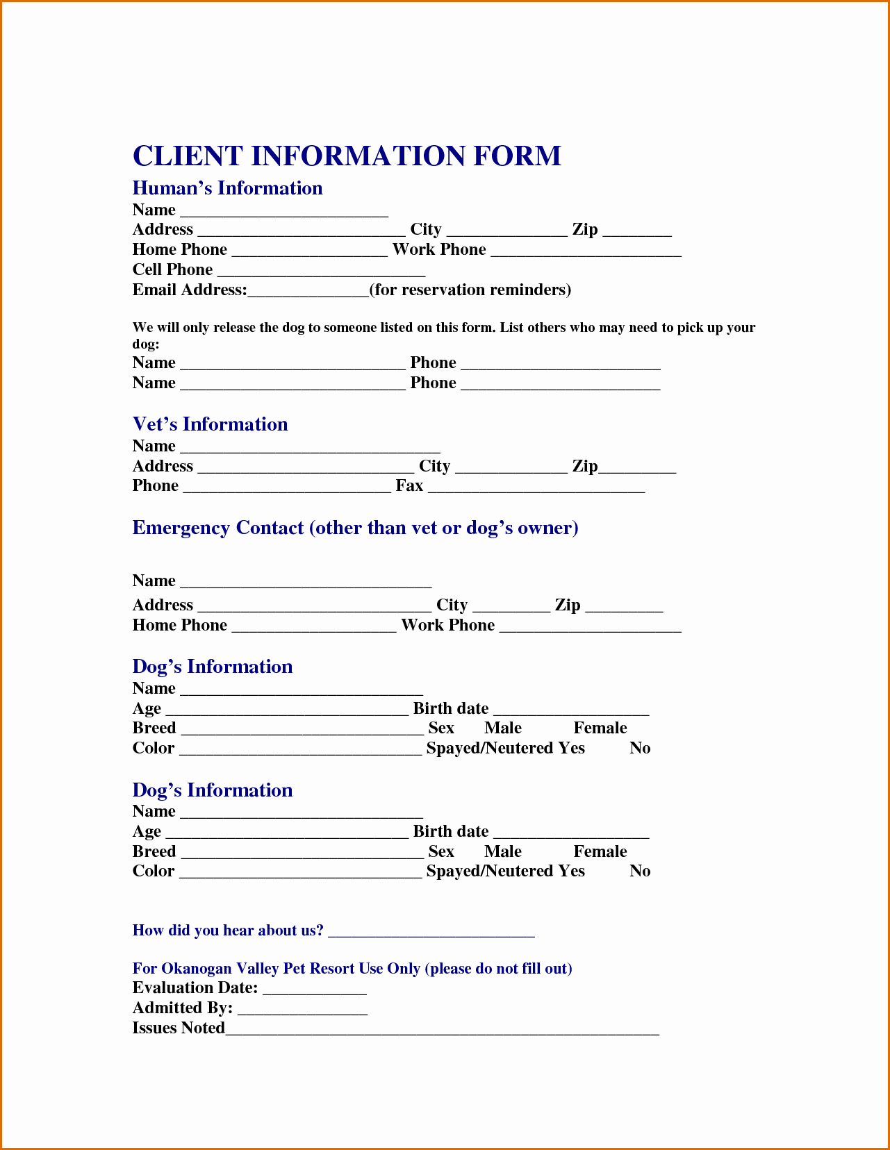 Customer Information Sheet Template New 13 Customer Information form Template