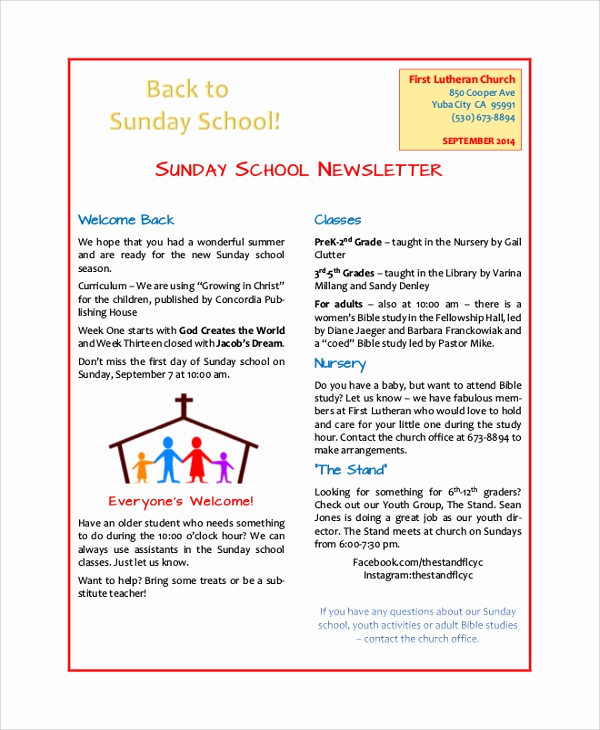 Elementary School Newsletter Template Luxury 8 Sample School Newsletters