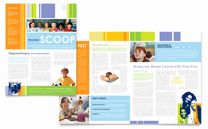 Elementary School Newsletter Template Luxury Learning Center &amp; Elementary School Newsletter Template Design