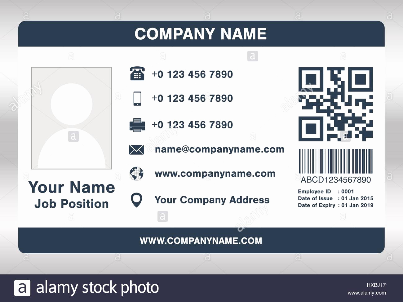 Employee Identity Card Template Best Of Simple Blue Employee Id Card Template Vector Stock Vector