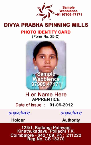 Employee Identity Card Template Unique Webbience Id Card Templates Based On form 25c