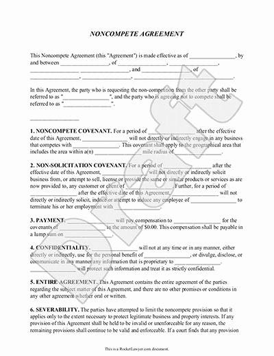 Employee Non Compete Agreement Template New Non Pete Agreement form Non Pete Clause with