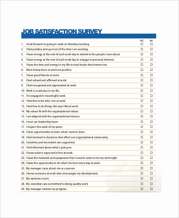 Employee Satisfaction Survey Template New 8 Satisfaction Survey Samples