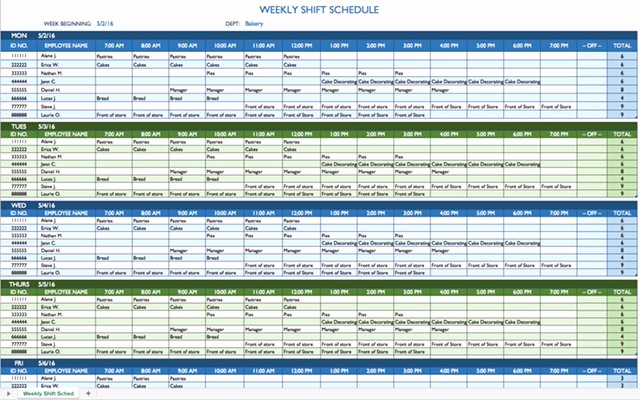 Excel Shift Schedule Template Fresh Free Work Schedule Templates for Word and Excel
