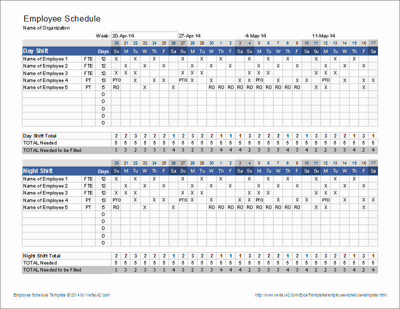 Excel Shift Schedule Template New Employee Schedule Template