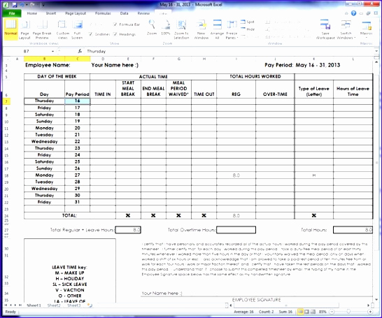 Excel Timesheet Template with Tasks Luxury 6 Weekly Timesheet Excel Template Exceltemplates