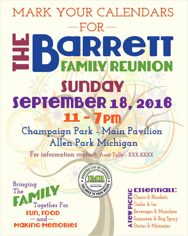 Family Reunion Flyers Templates New Flyer Designs