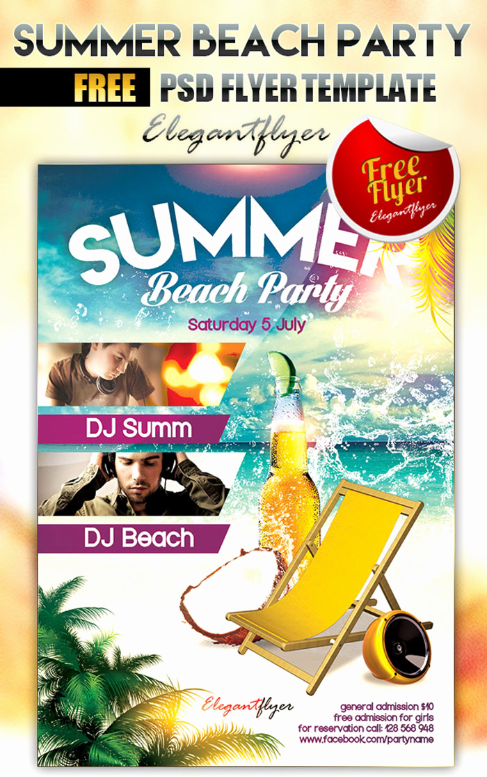 Free Download Flyer Templates Elegant 15 Free Beach Party Flyer Psd Templates Designyep
