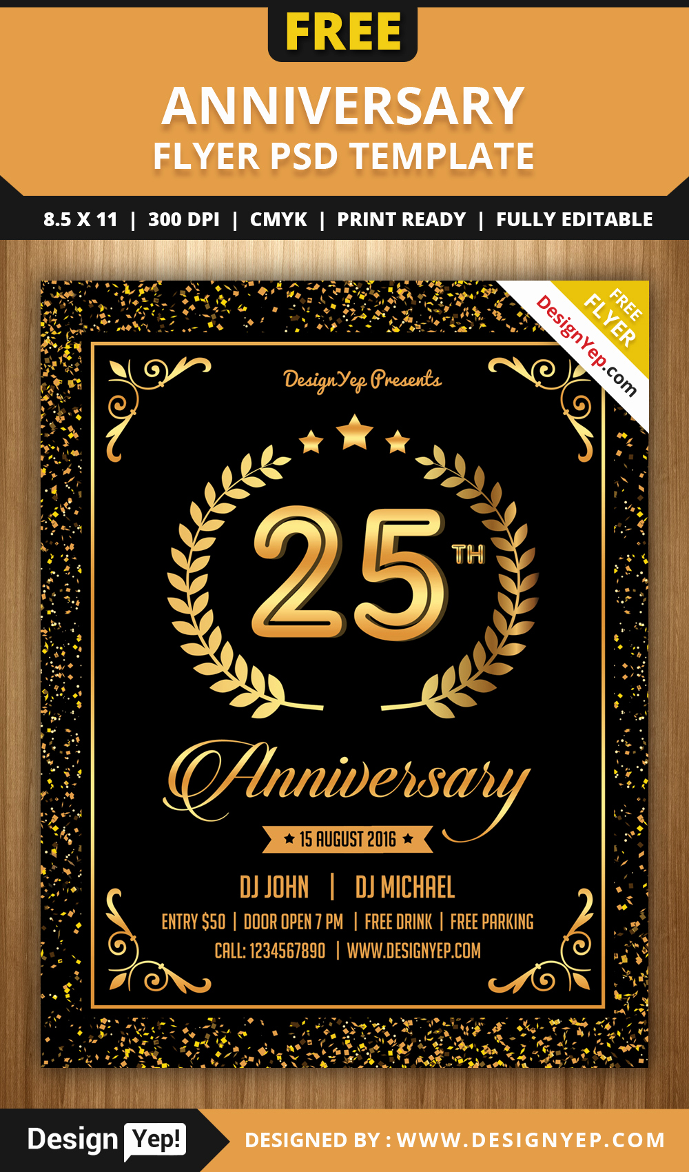 Free Download Flyer Templates Luxury Free Anniversary Party Flyer Psd Template Designyep