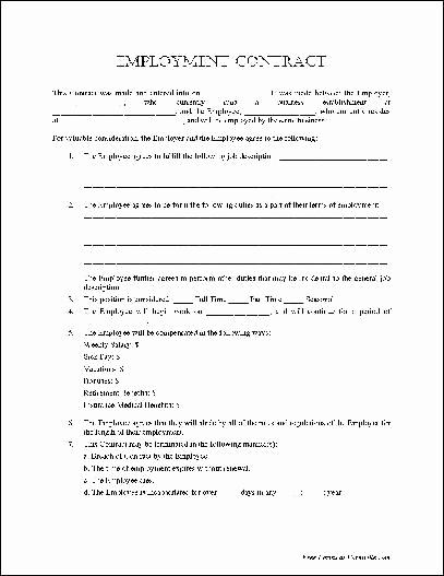 Free Employment Contract Templates Unique Free Basic Employment Contract From formville Contract