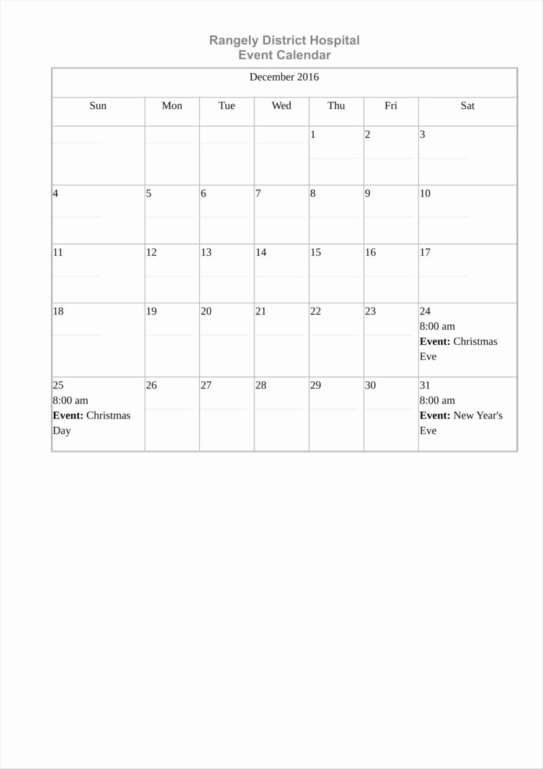 Free event Calendar Template New 9 event Calendar Templates Free Samples Examples formats