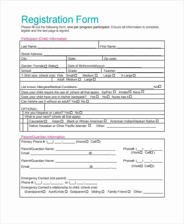 Free Registration forms Template Lovely 32 Sample Free Registration forms