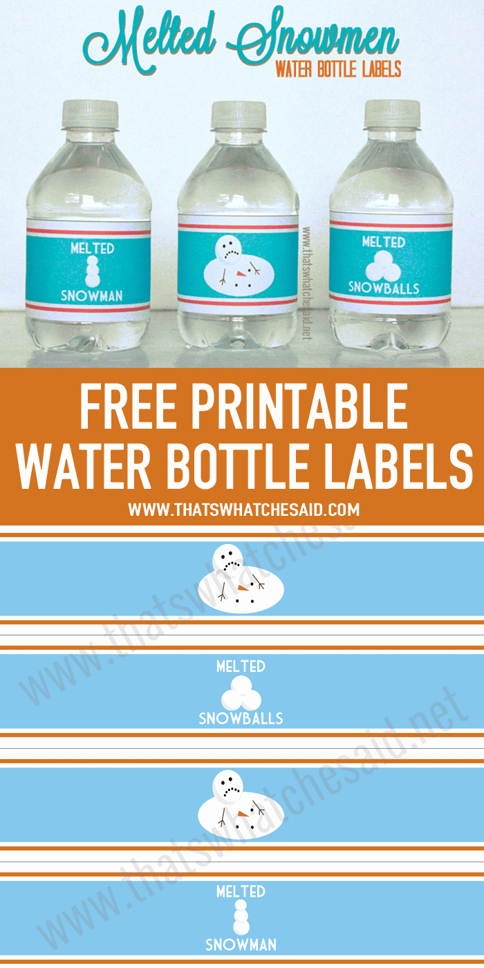 Free Water Bottle Template Luxury Melted Snowman Water Bottle Labels that S What Che Said