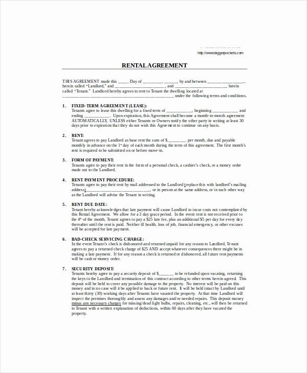 House Rental Contract Template Awesome Rental Agreement Template 11 Free Word Pdf Documents