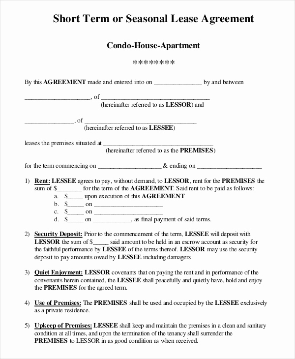 House Rental Contract Template Best Of House Rental Agreement 10 Word Pdf Documents Download