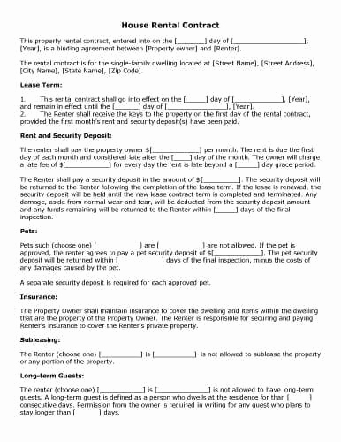 House Rental Contract Template Luxury 32 Sample Contract Templates In Microsoft Word