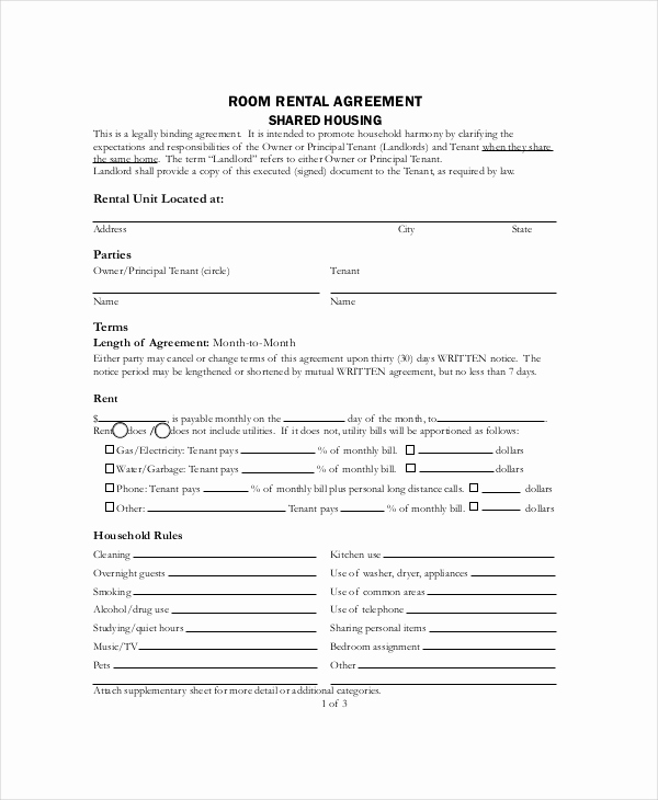 House Rental Contract Template Unique House Lease Template 7 Free Word Pdf Documents