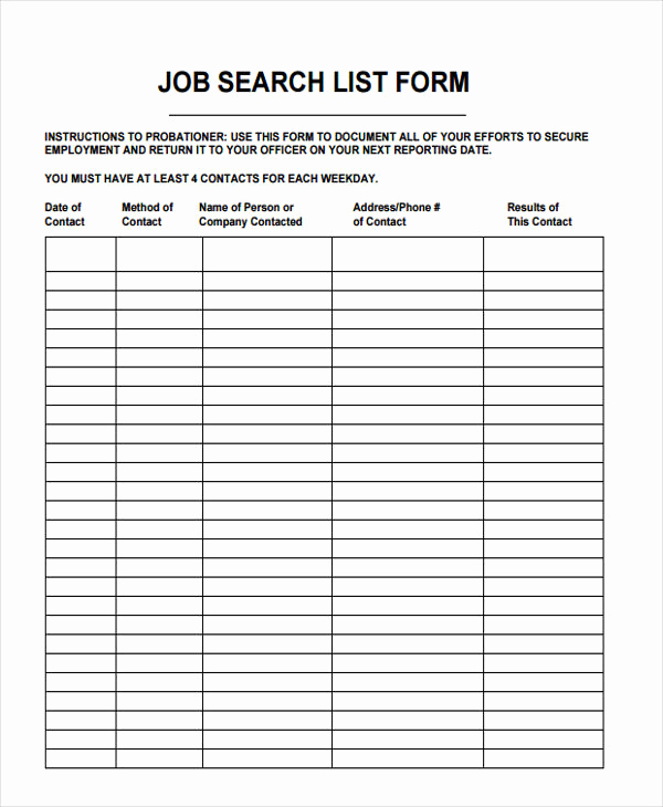 Job Posting Template Word Inspirational Job List Templates 6 Free Word Pdf format Download