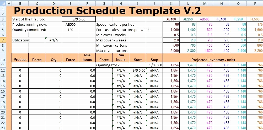 Manufacturing Production Schedule Template Best Of Production Schedule Template