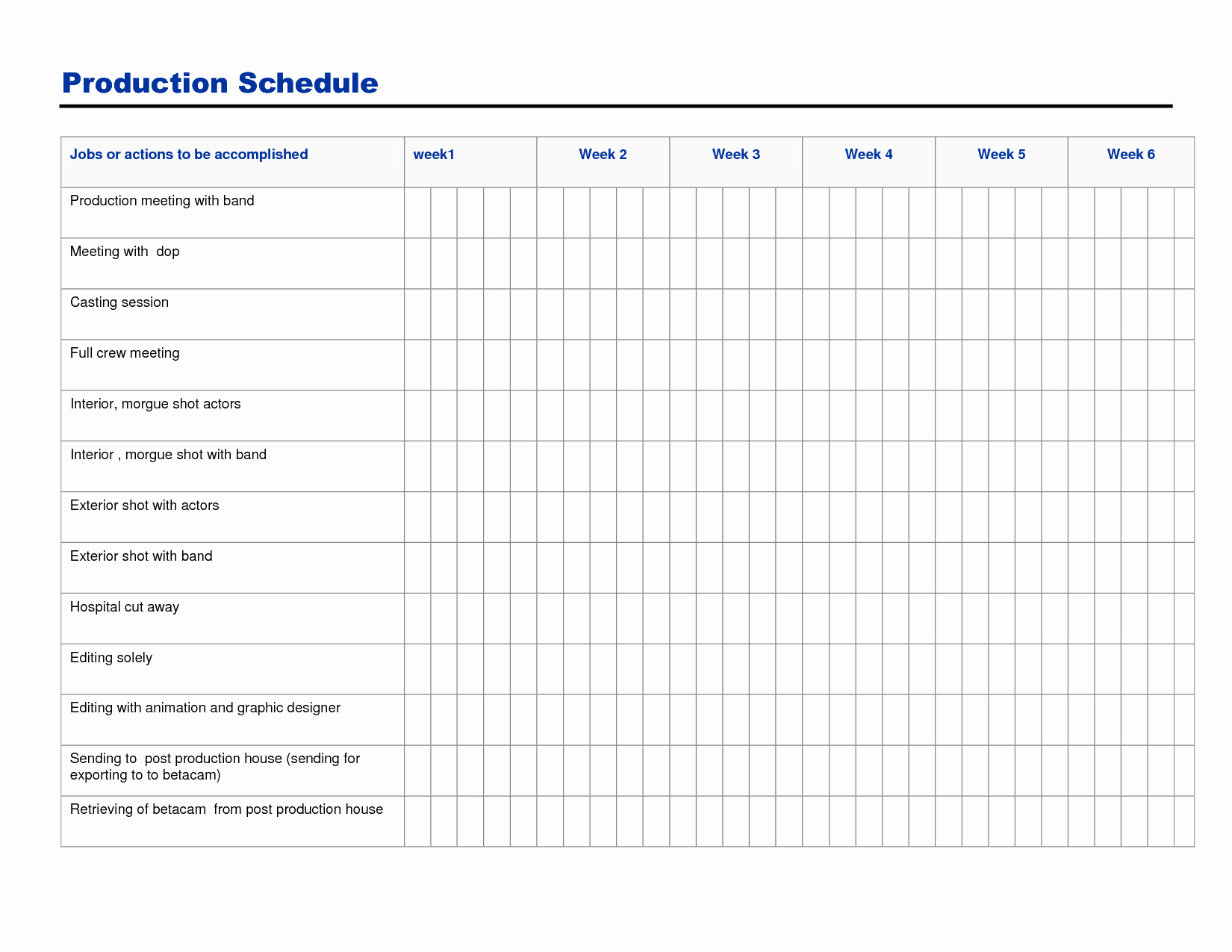 Manufacturing Production Schedule Template New Production Schedule Template