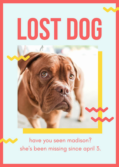 Missing Dog Flyer Template Beautiful Red and Yellow Playful Lost Dog Flyer Templates by Canva