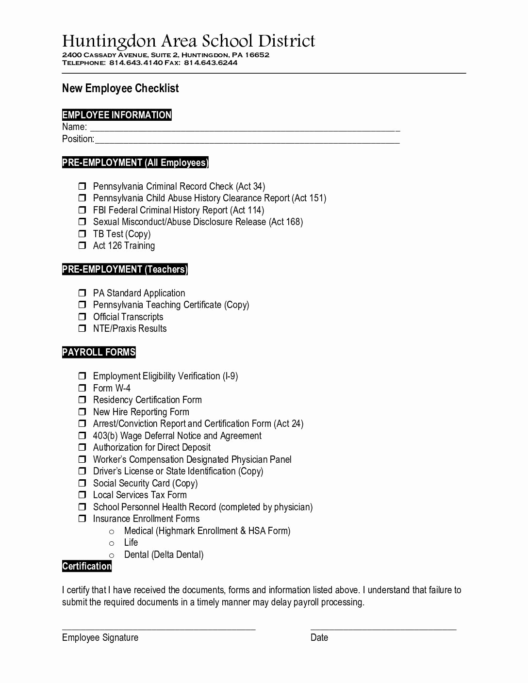 50 New Hire Packet Template