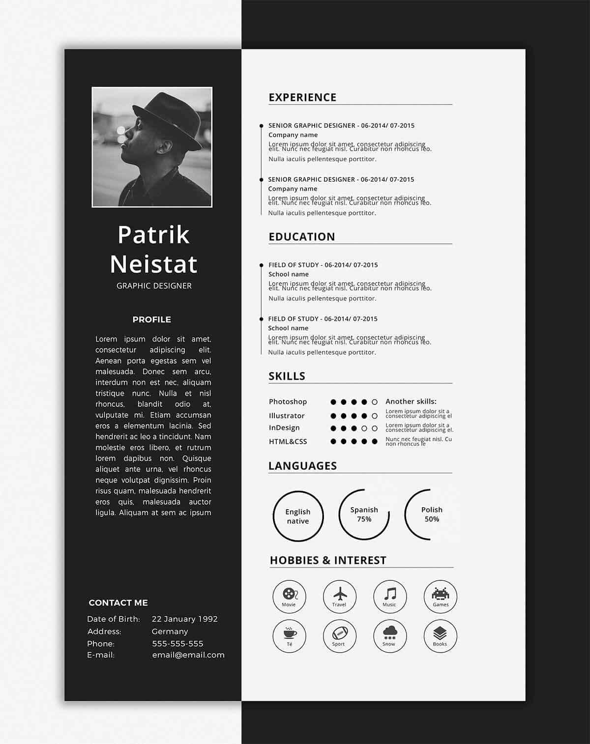 One Page Resume Template Free Best Of E Page Resume Templates 15 Examples to Download and Use now