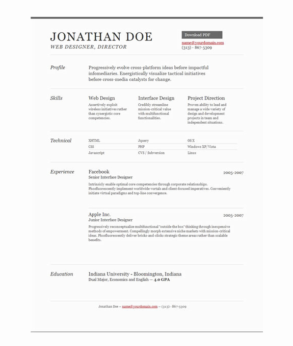 One Page Resume Template Free Lovely 11 Psd E Page Resume Templates Designbump