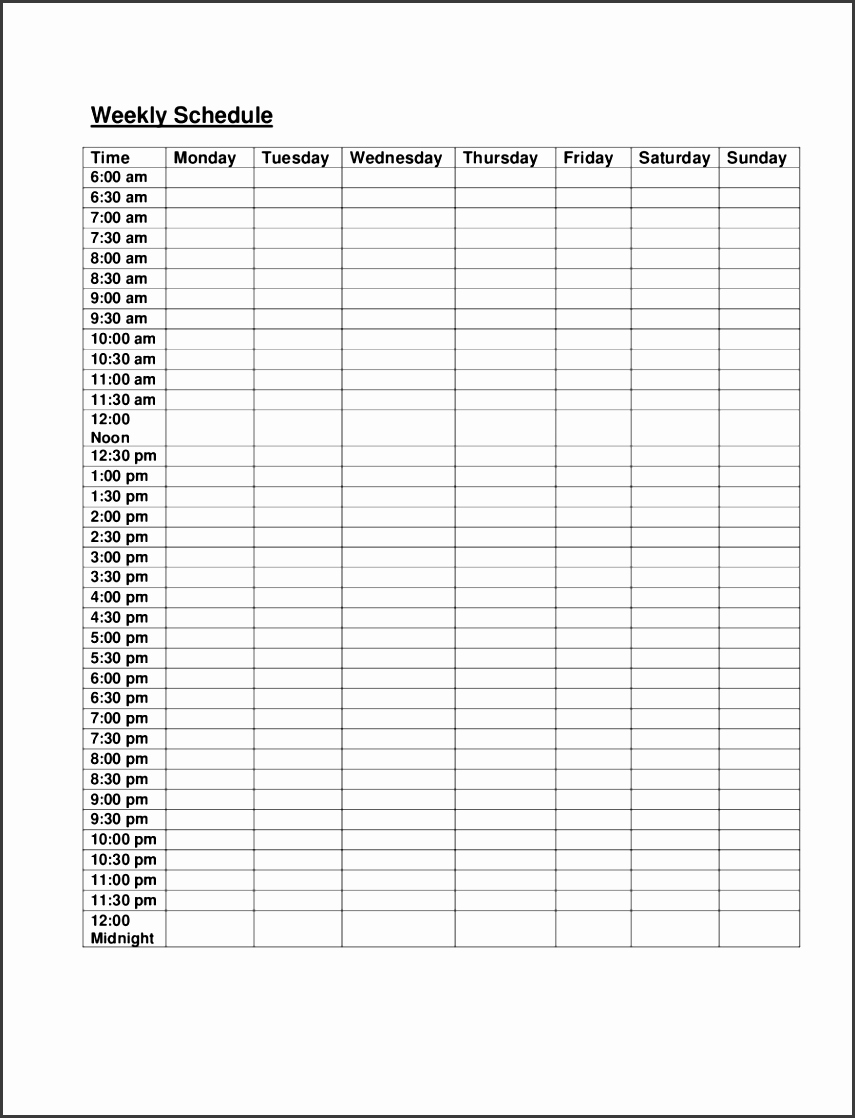One Week Schedule Template Beautiful 10 E Week Planner Line Sampletemplatess
